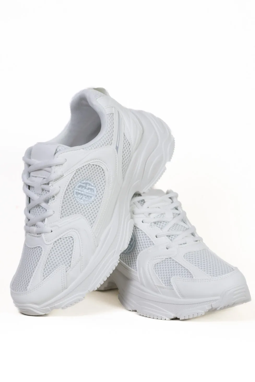 Adidasi albi din piele ecologica cu plasa [4]