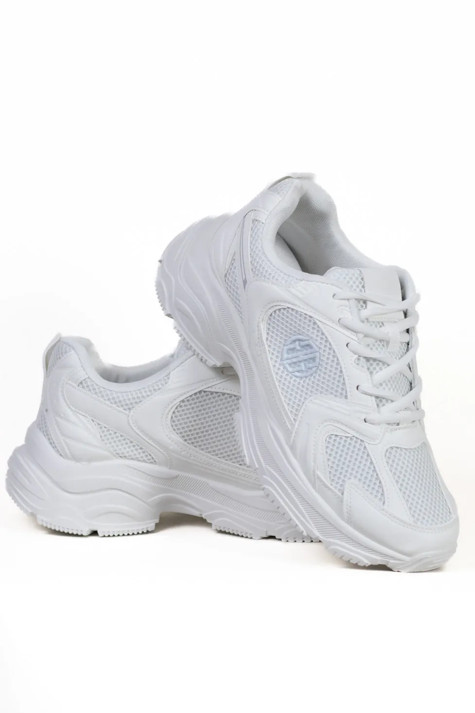 Adidasi albi din piele ecologica cu plasa [7]