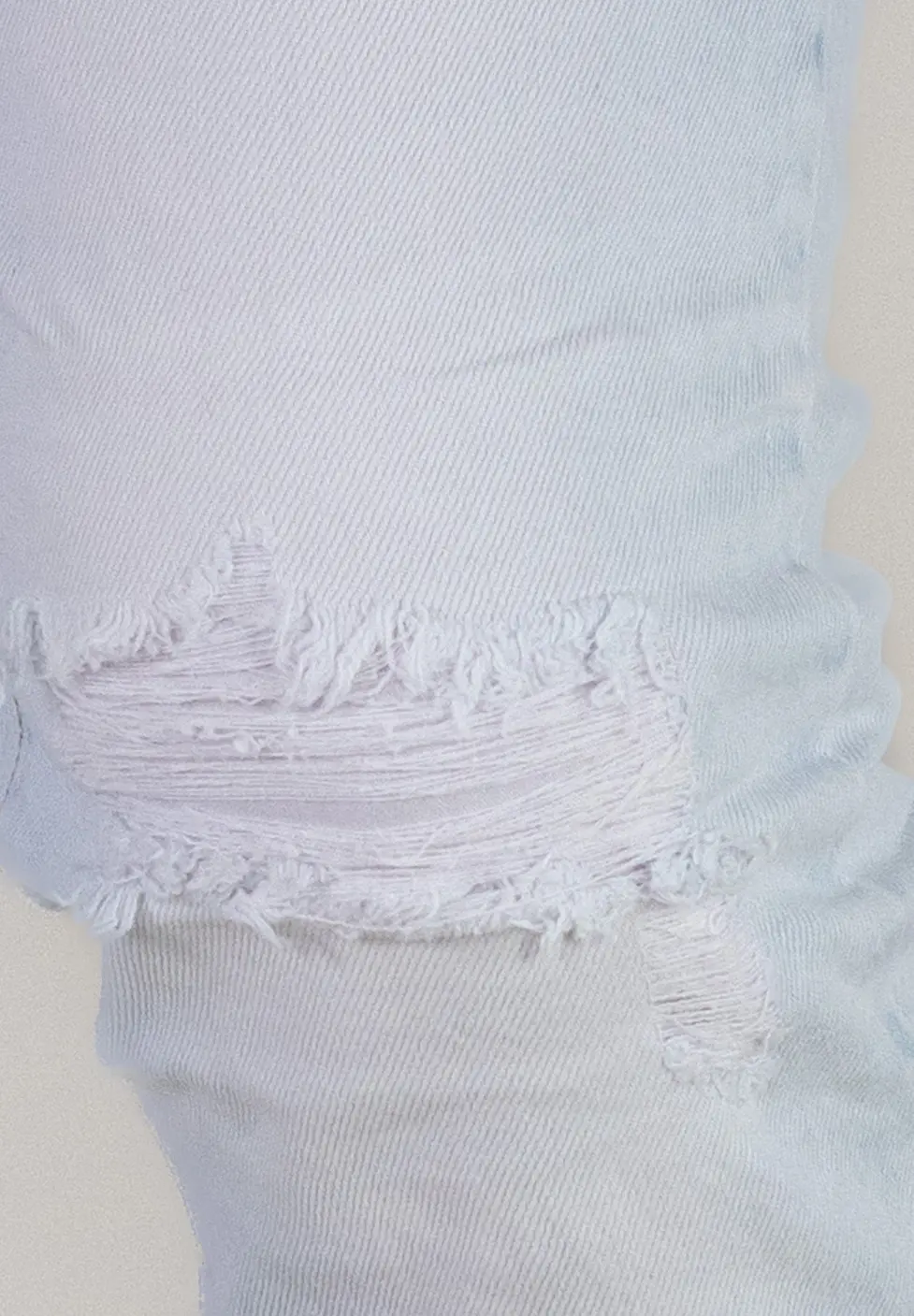 Blugi Bărbați Slim Fit Albastru Deschis (Ice Blue) cu Rupturi și Elastan [4]