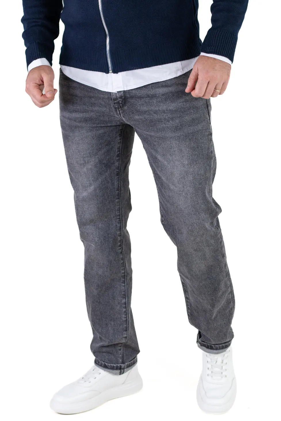 Blugi simpli barbati regular fit gri [6]