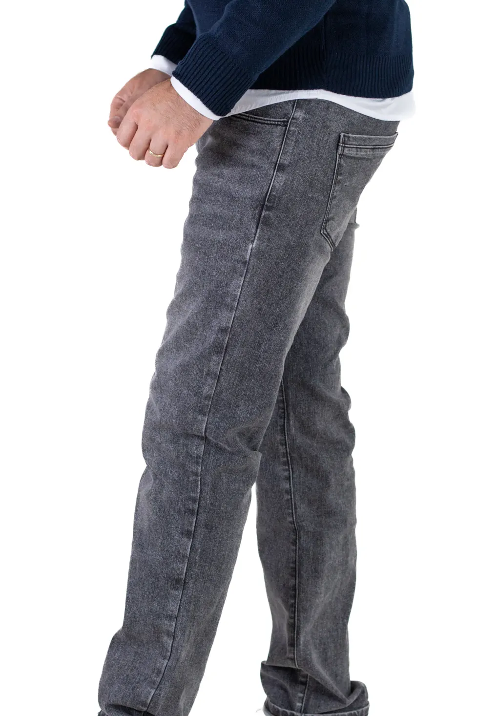 Blugi simpli barbati regular fit gri [4]