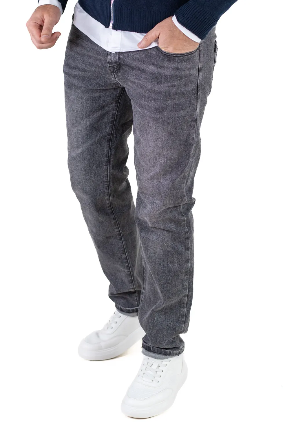 Blugi simpli barbati regular fit gri [3]