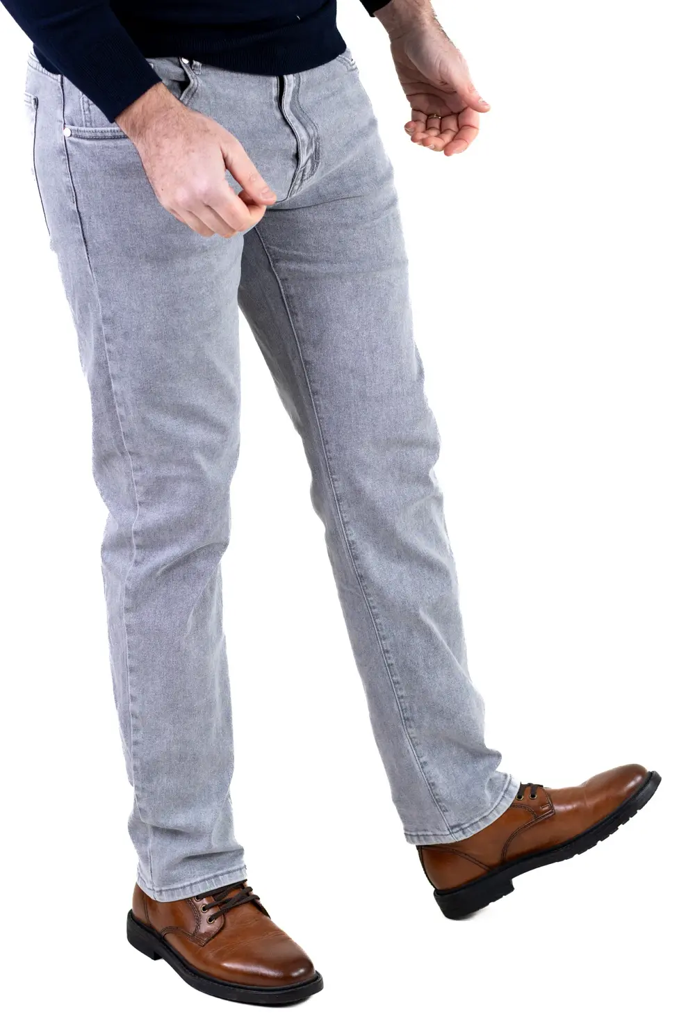 Blugi bărbați regular fit, model simplu, gri [2]