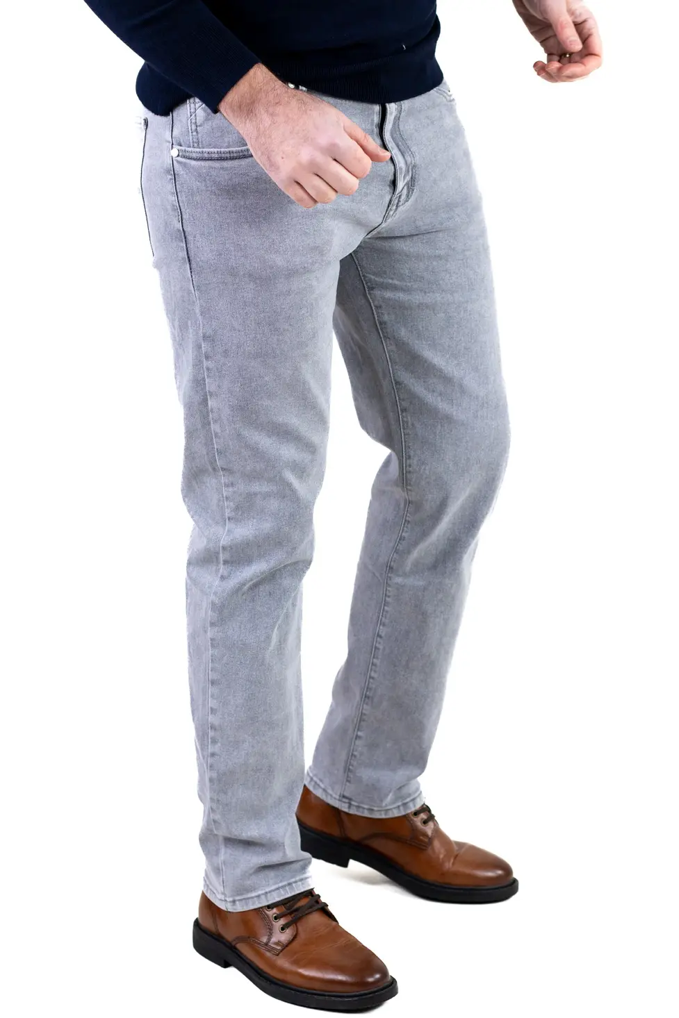 Blugi bărbați regular fit, model simplu, gri [4]