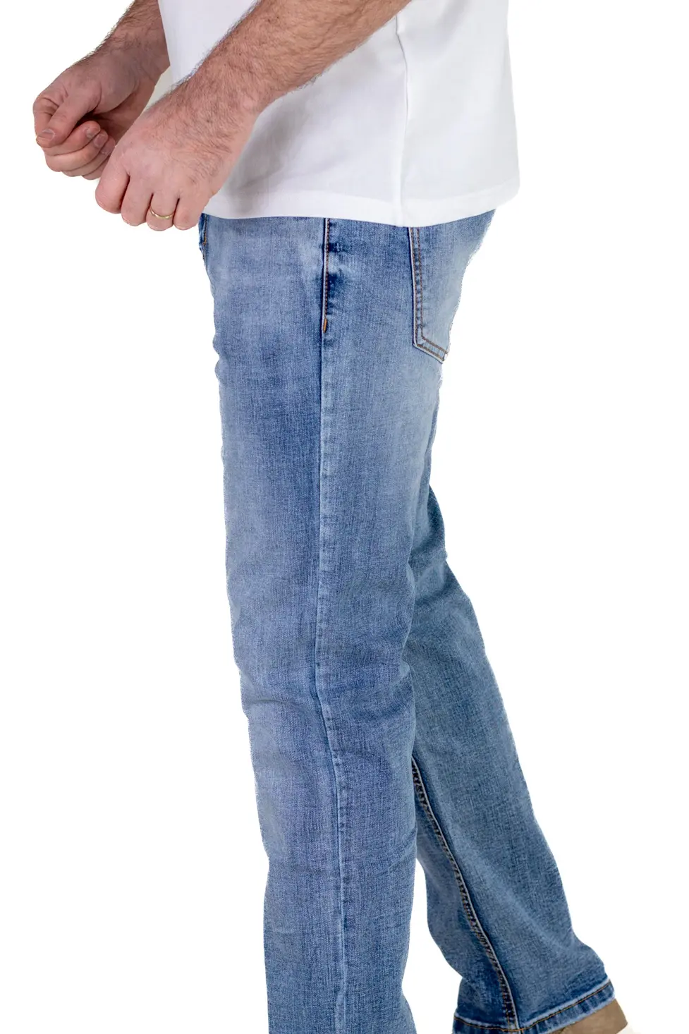 Blugi bărbați regular fit, model simplu, albastru deschis [4]