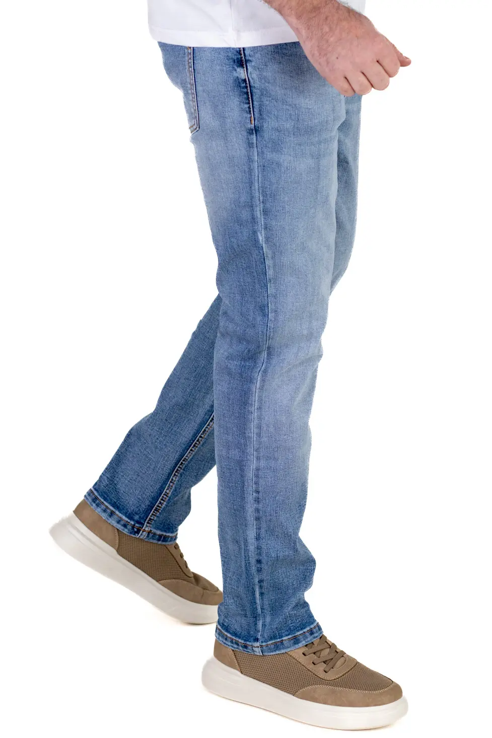 Blugi bărbați regular fit, model simplu, albastru deschis [3]