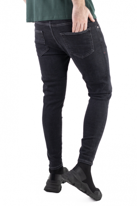 Blugi simpli skinny fit gri inchis [4]