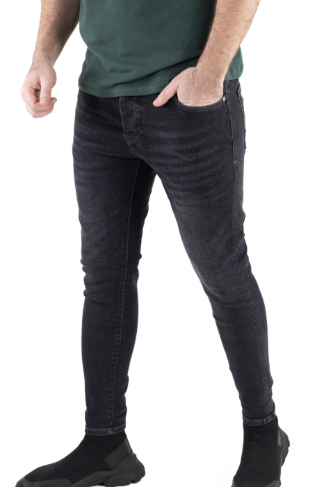 Blugi simpli skinny fit gri inchis [5]