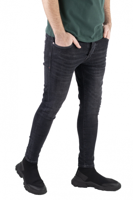 Blugi simpli skinny fit gri inchis [2]