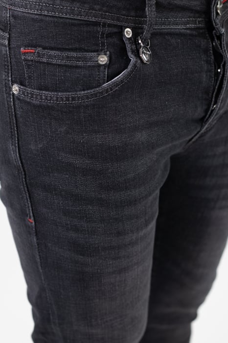Blugi simpli skinny fit gri inchis [8]