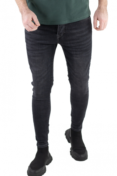 Blugi simpli skinny fit gri inchis [7]