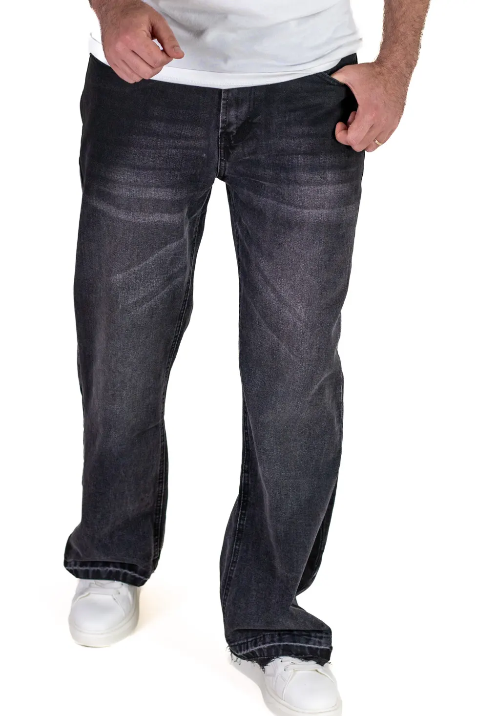 Blugi barbati straight-fit gri [2]