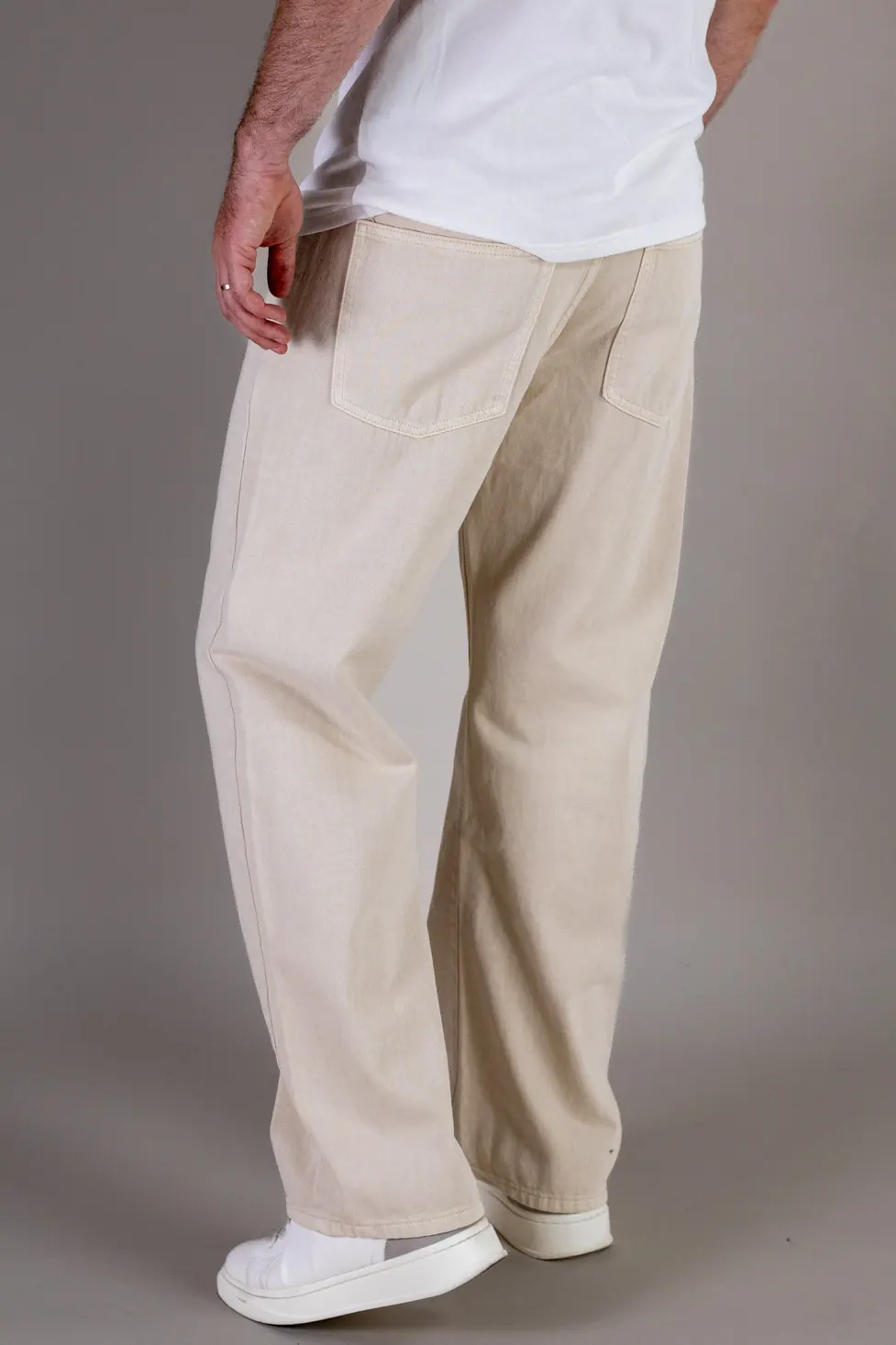 Blugi barbati straight-fit crem [4]