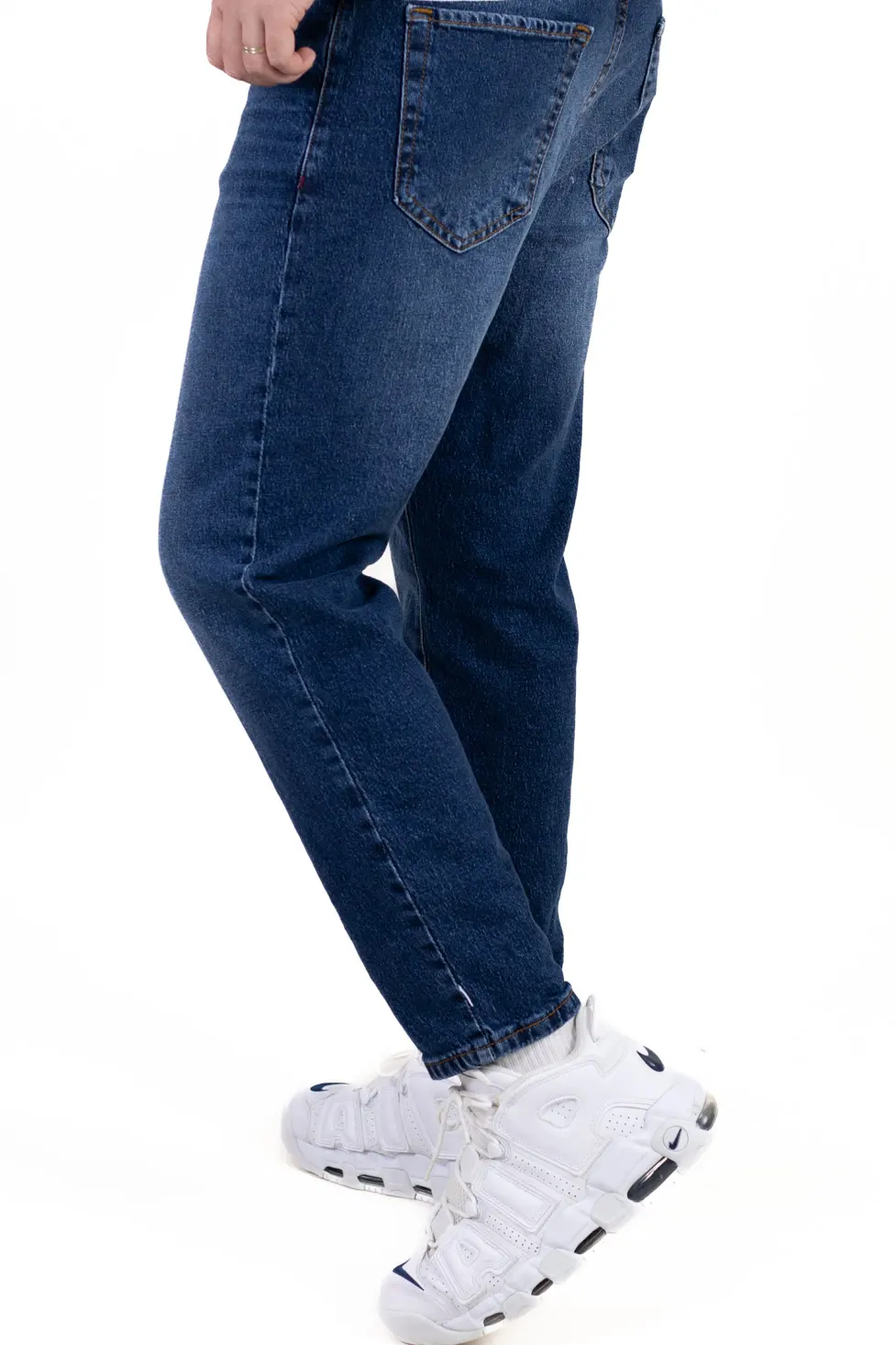 Blugi boyfriend bărbați din bumbac 100%, albastru închis [4]
