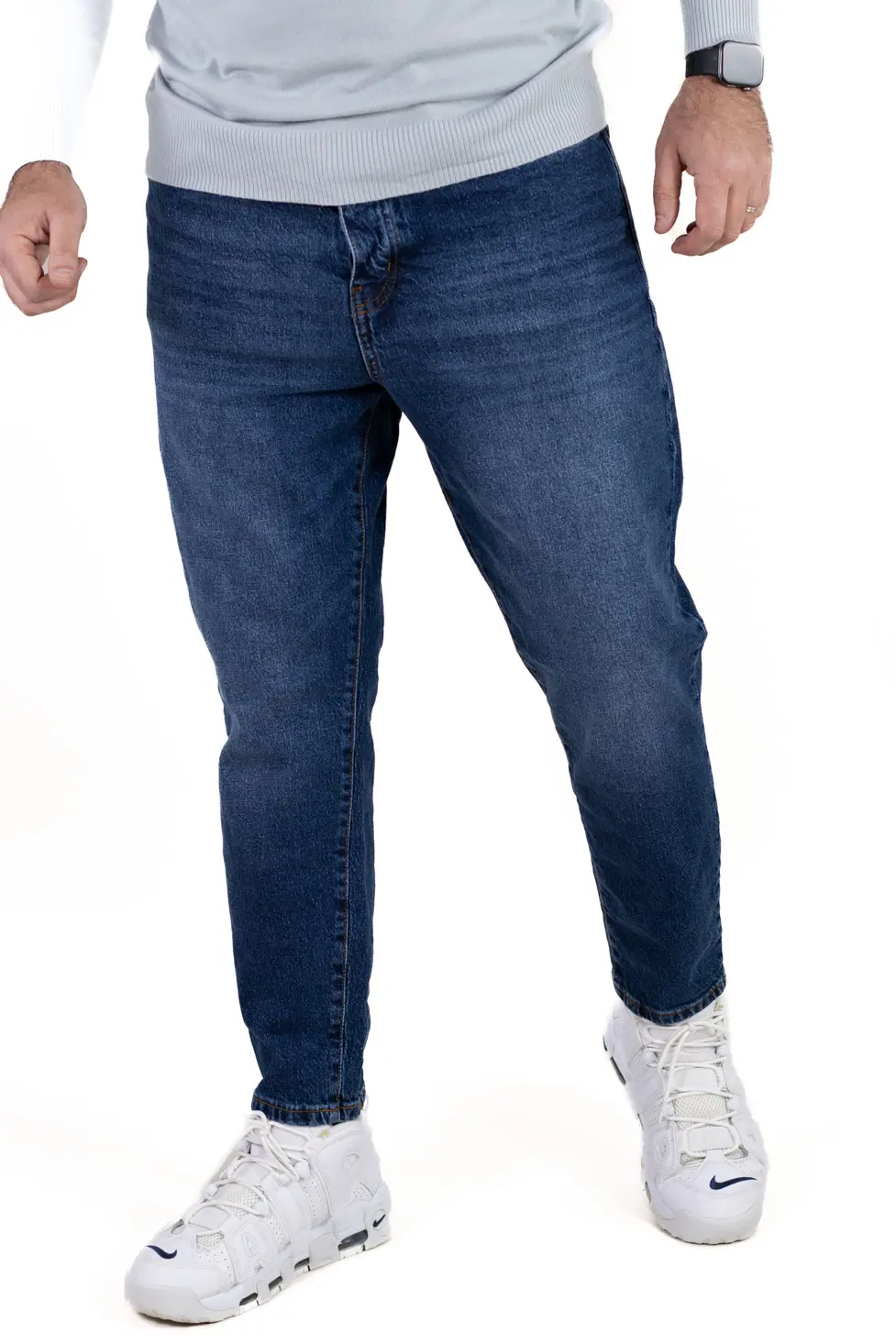 Blugi boyfriend bărbați din bumbac 100%, albastru închis [7]