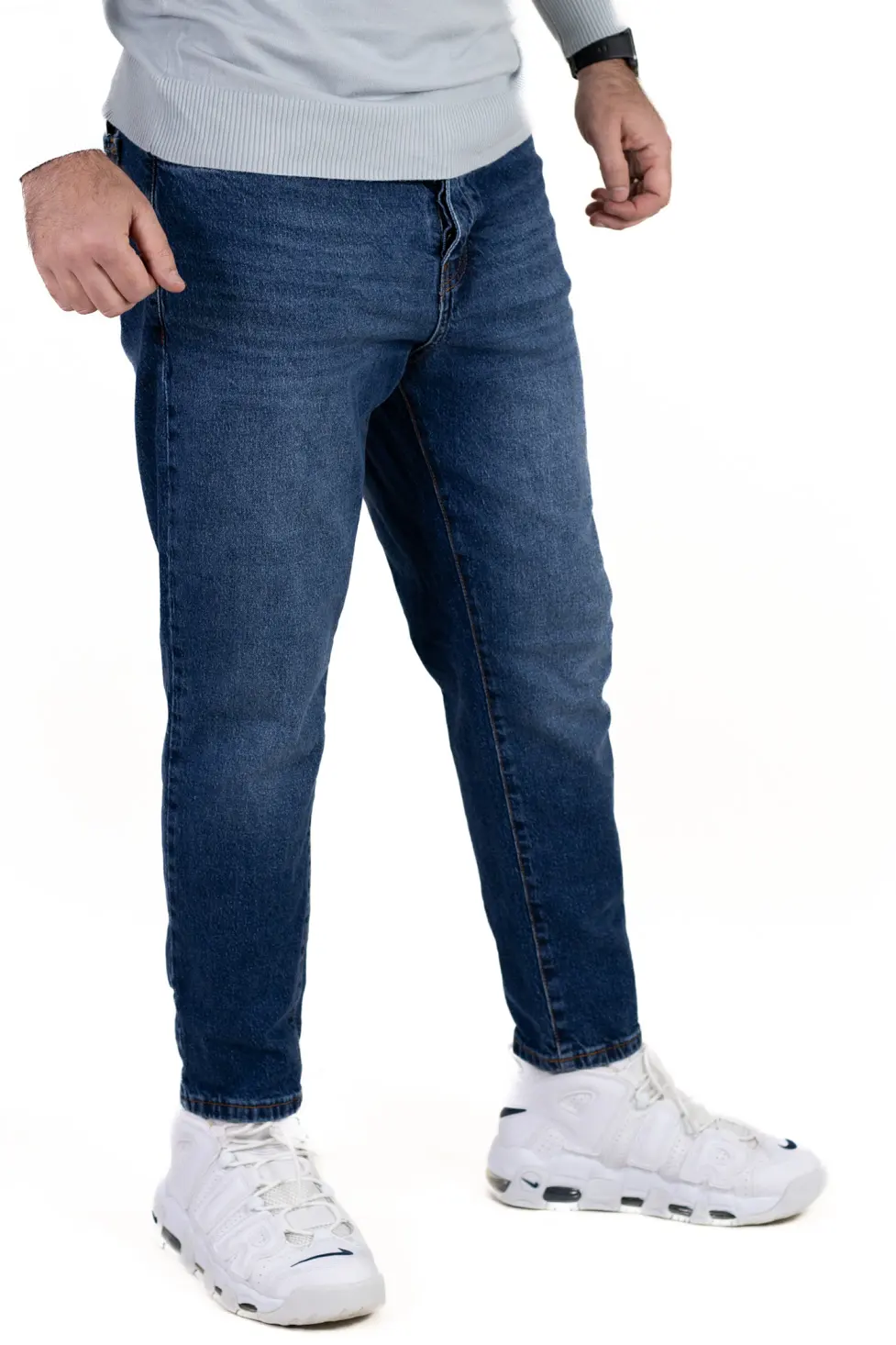 Blugi boyfriend bărbați din bumbac 100%, albastru închis [6]