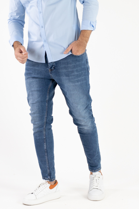 Blugi skinny fit pentru bărbați - Albastru Denim | Stil simplu și modern [2]