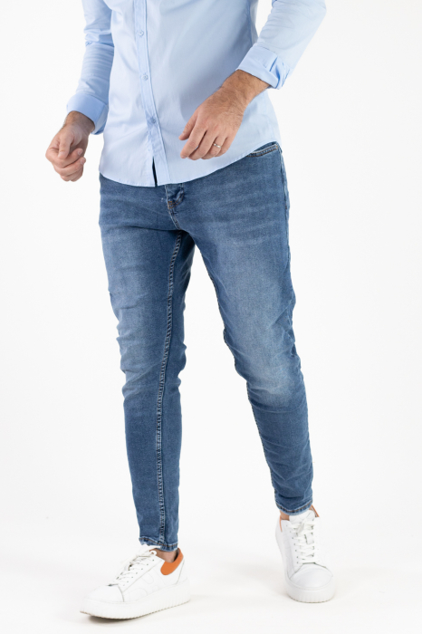 Blugi skinny fit pentru bărbați - Albastru Denim | Stil simplu și modern [6]