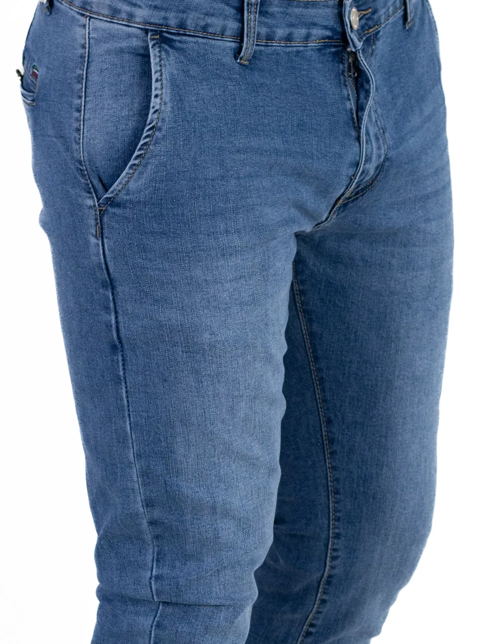 Blugi eleganți slim fit bărbați, albastru denim [5]