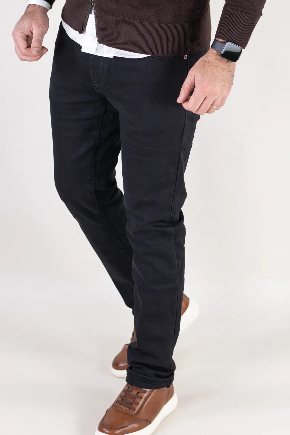 Blugi negri simpli barbati regular fit [2]