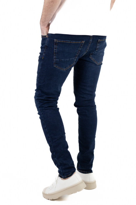 Blugi indigo cu rupturi albe relaxed fit marimi mari [5]