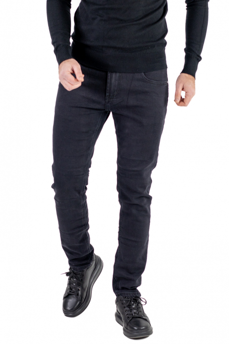 Blugi regular fit negri simpli [4]