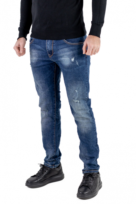 Blugi regular fit albastru inchis [4]