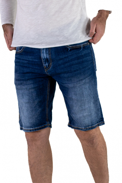 Blugi scurti simpli albastru denim [6]