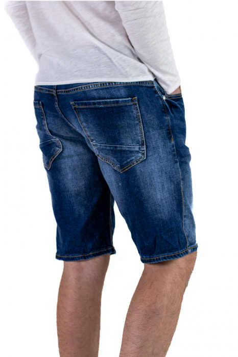 Blugi scurti simpli albastru denim [3]