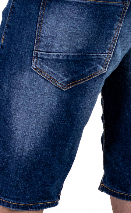 Blugi scurti simpli albastru denim [4]