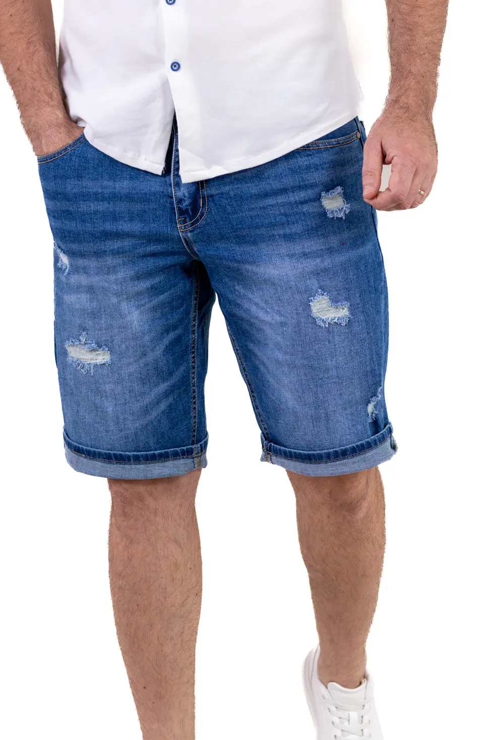 Blugi scurți pentru bărbați – Stil Ripped [6]