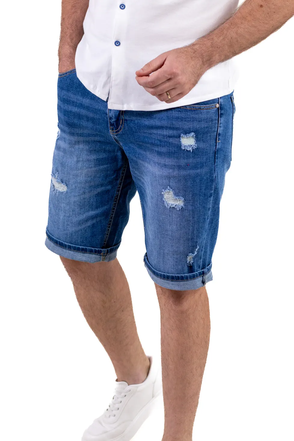 Blugi scurți pentru bărbați – Stil Ripped [7]