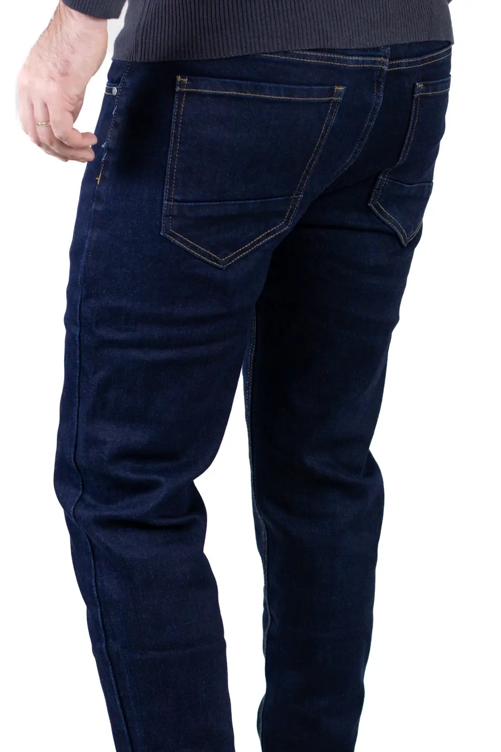 Blugi simpli bărbați regular fit albastru indigo [6]