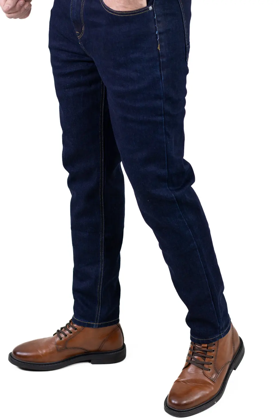 Blugi simpli bărbați regular fit albastru indigo [5]