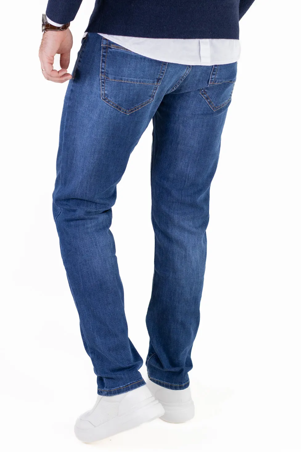Blugi simpli barbati regular fit albastri [4]