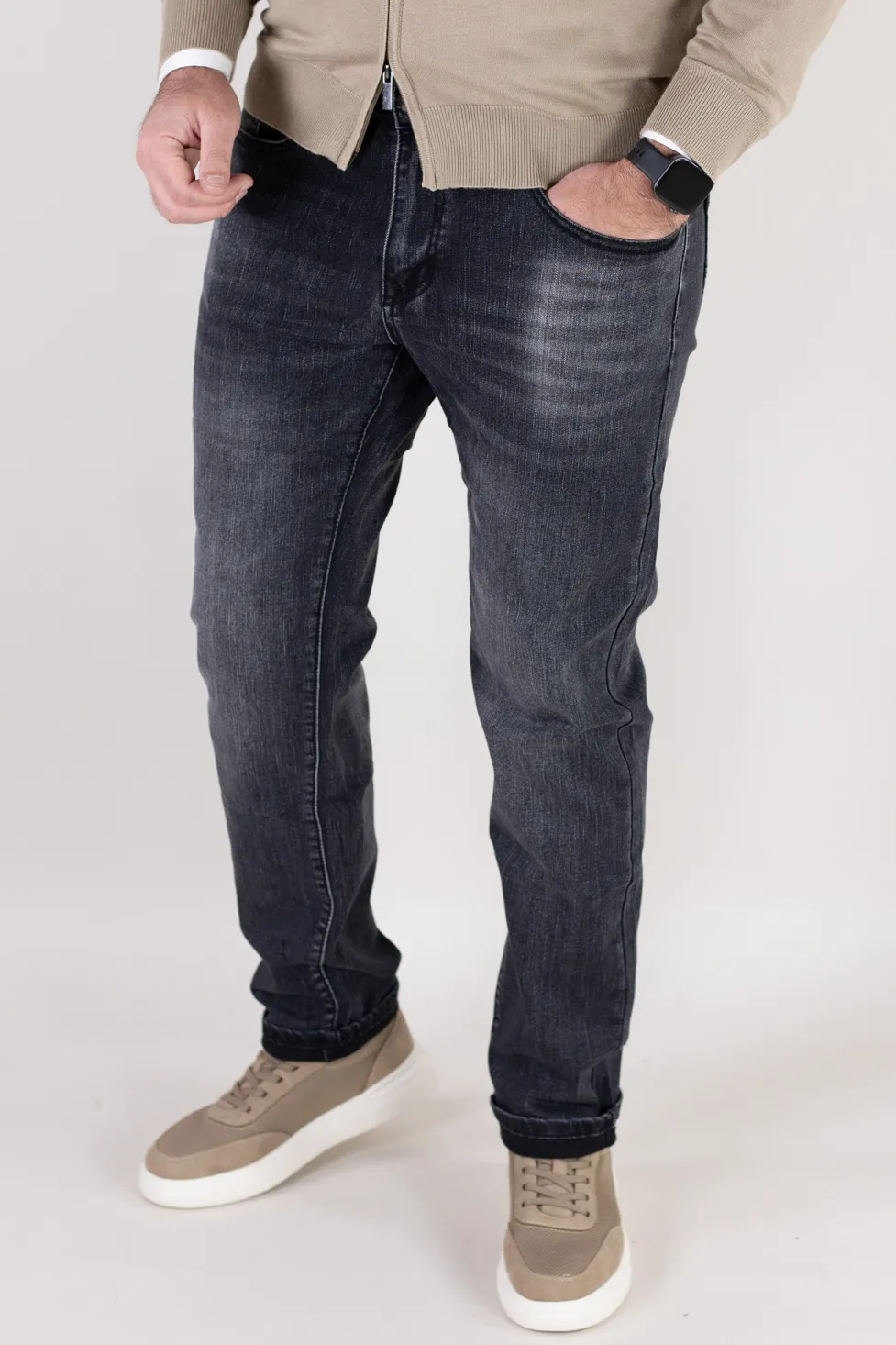 Blugi gri simpli barbati regular fit [2]