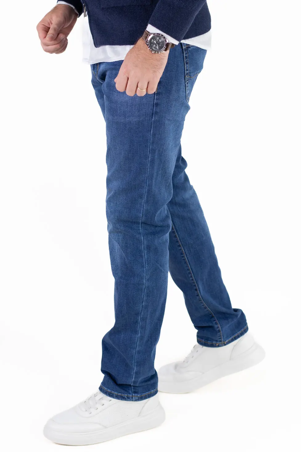 Blugi simpli barbati regular fit albastri [3]