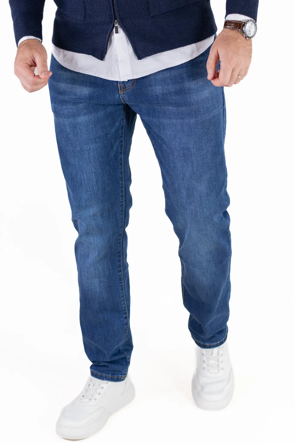 Blugi simpli barbati regular fit albastri [2]