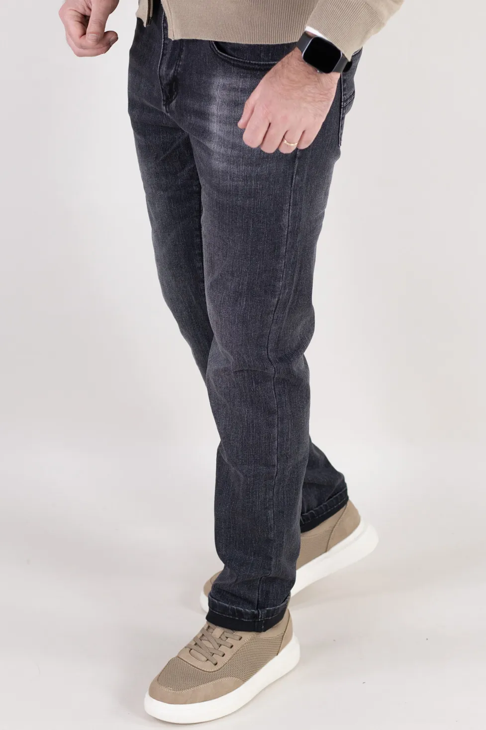 Blugi gri simpli barbati regular fit [6]