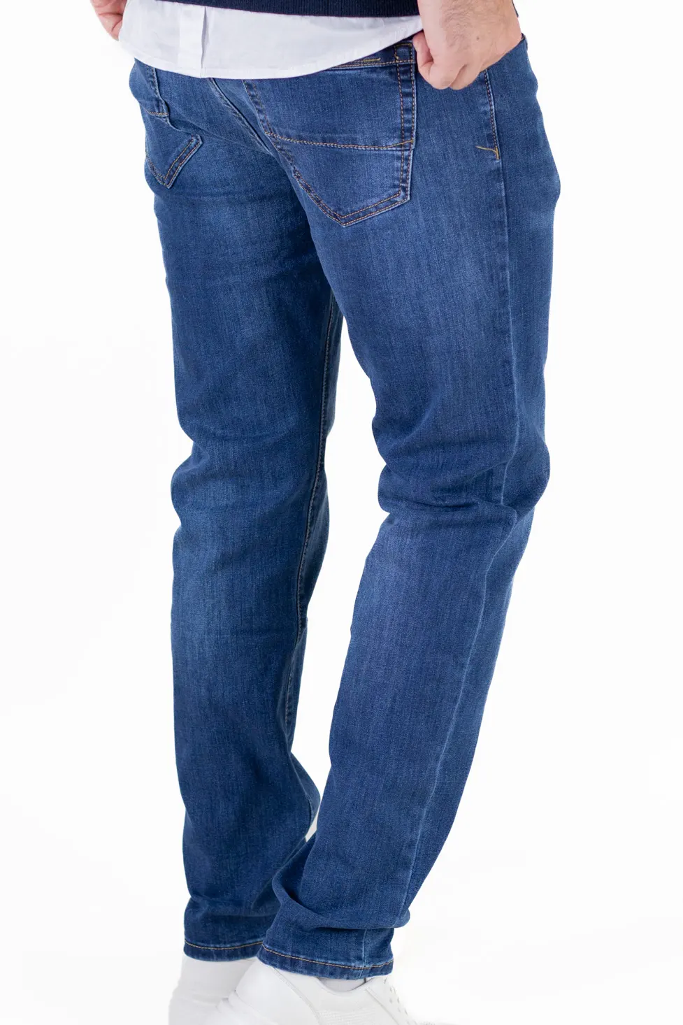 Blugi simpli barbati regular fit albastri [5]