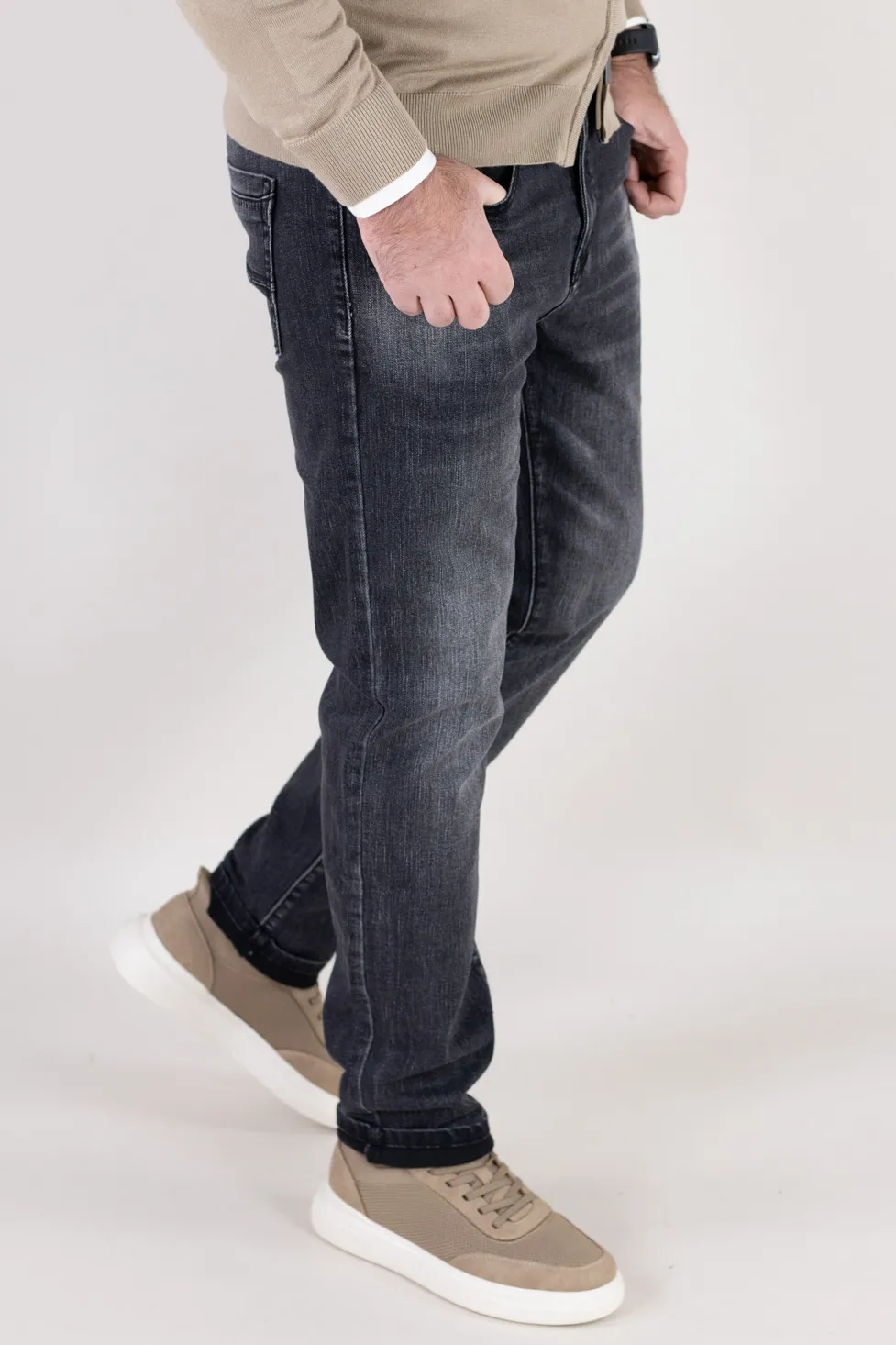 Blugi gri simpli barbati regular fit [5]