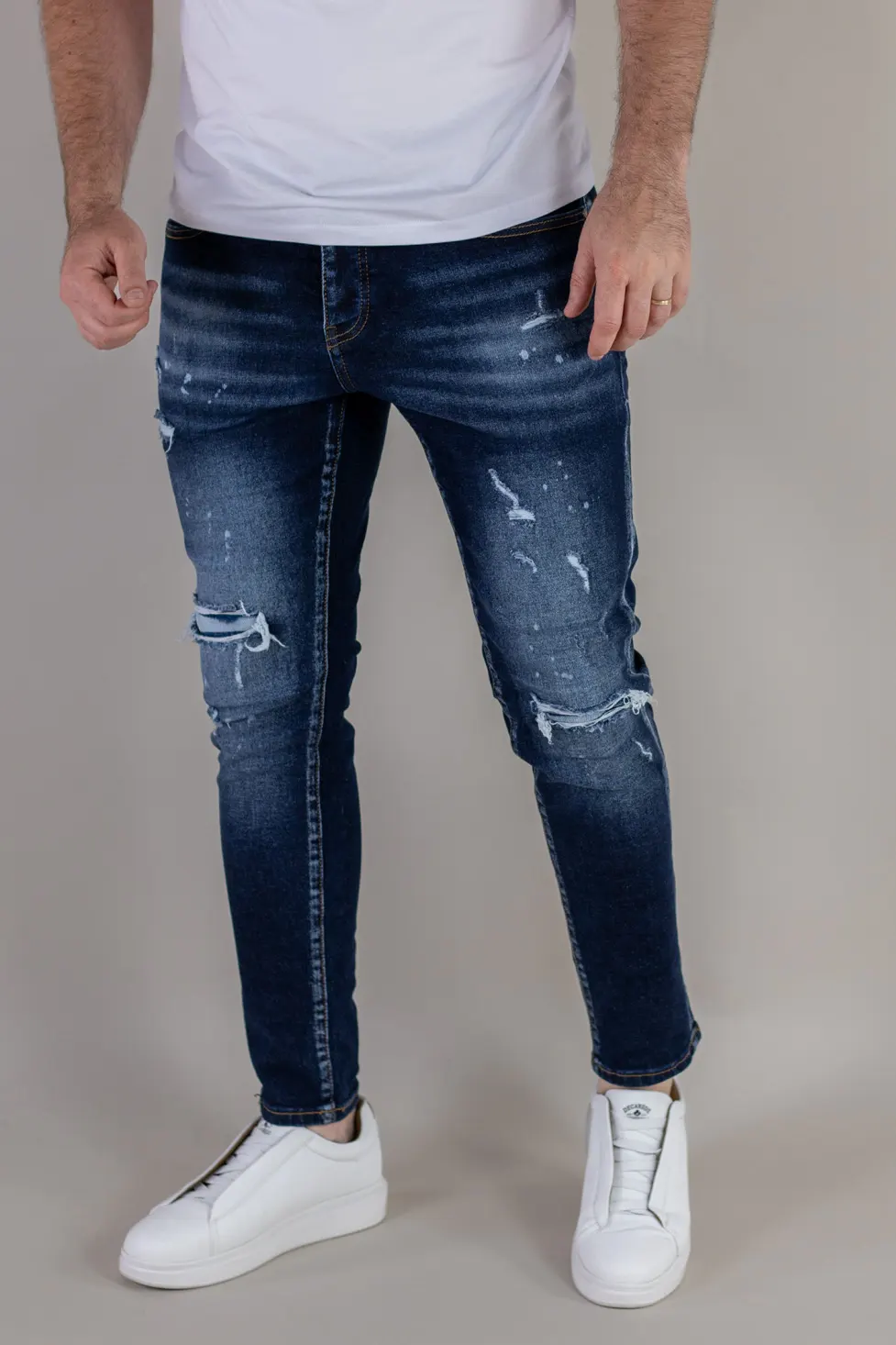 Blugi barbati slim fit – albastru închis [4]