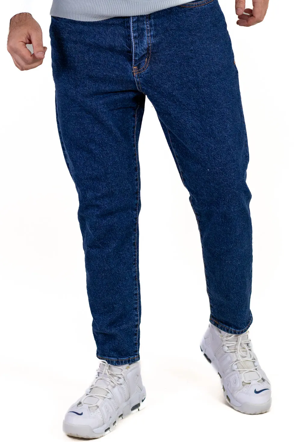 Blugi boyfriend bărbați din bumbac 100%, albastru indigo [1]