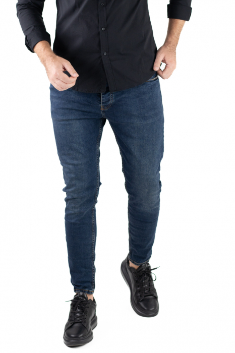 Blugi Skinny Fit Albastru Verziu [2]