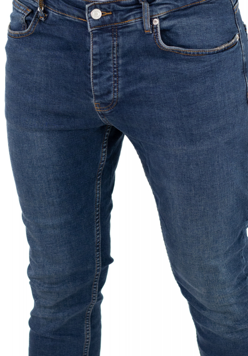 Blugi Skinny Fit Albastru Verziu [9]