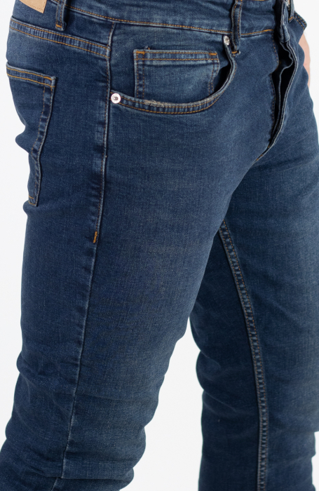 Blugi Skinny Fit Albastru Verziu [8]
