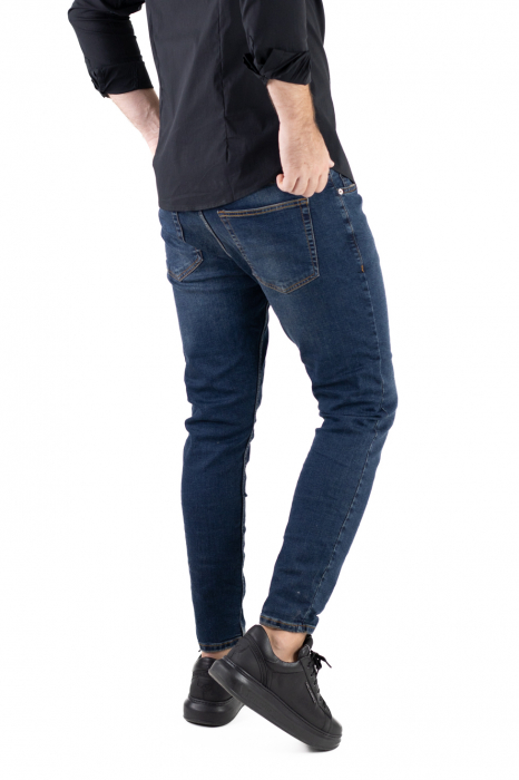 Blugi Skinny Fit Albastru Verziu [5]