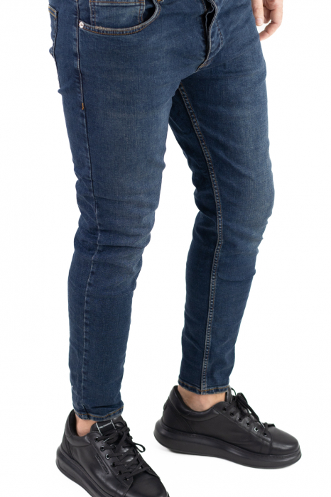 Blugi Skinny Fit Albastru Verziu [10]