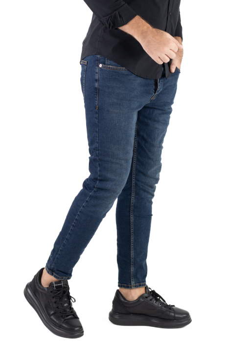 Blugi Skinny Fit Albastru Verziu [3]