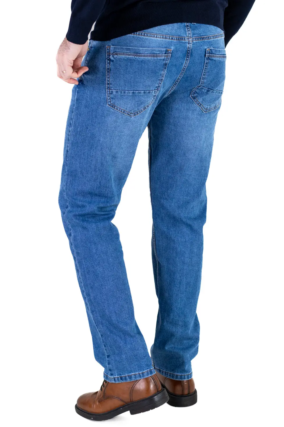 Blugi bărbați regular fit, model simplu, albaștri [4]